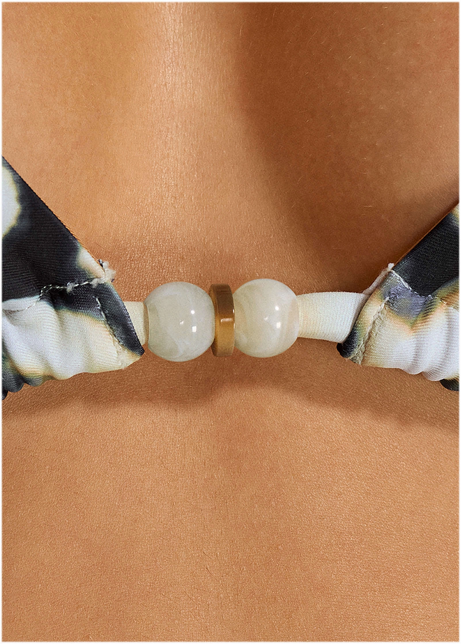 Beaded Triangle Top  - Butterfly Cheetah