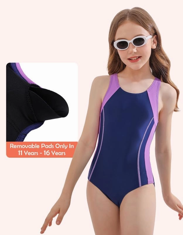beautyin Girls Swimsuit Athletic One Piece Practice Swimwear Competition Bathing Suit