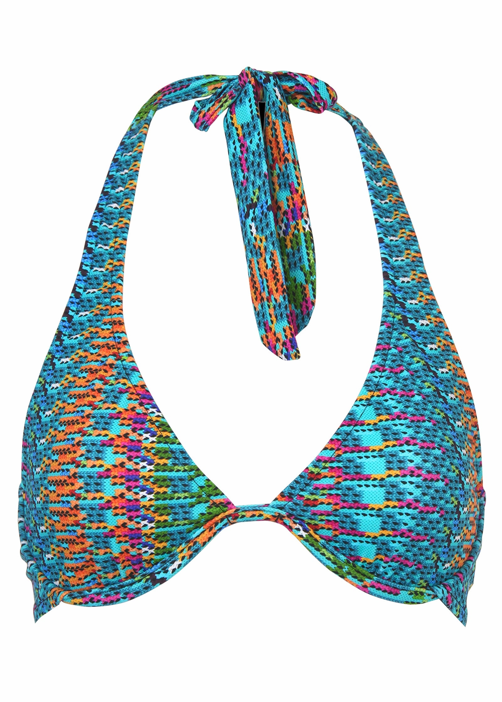 Belize Underwire Halter Top - Fiesta Stripe