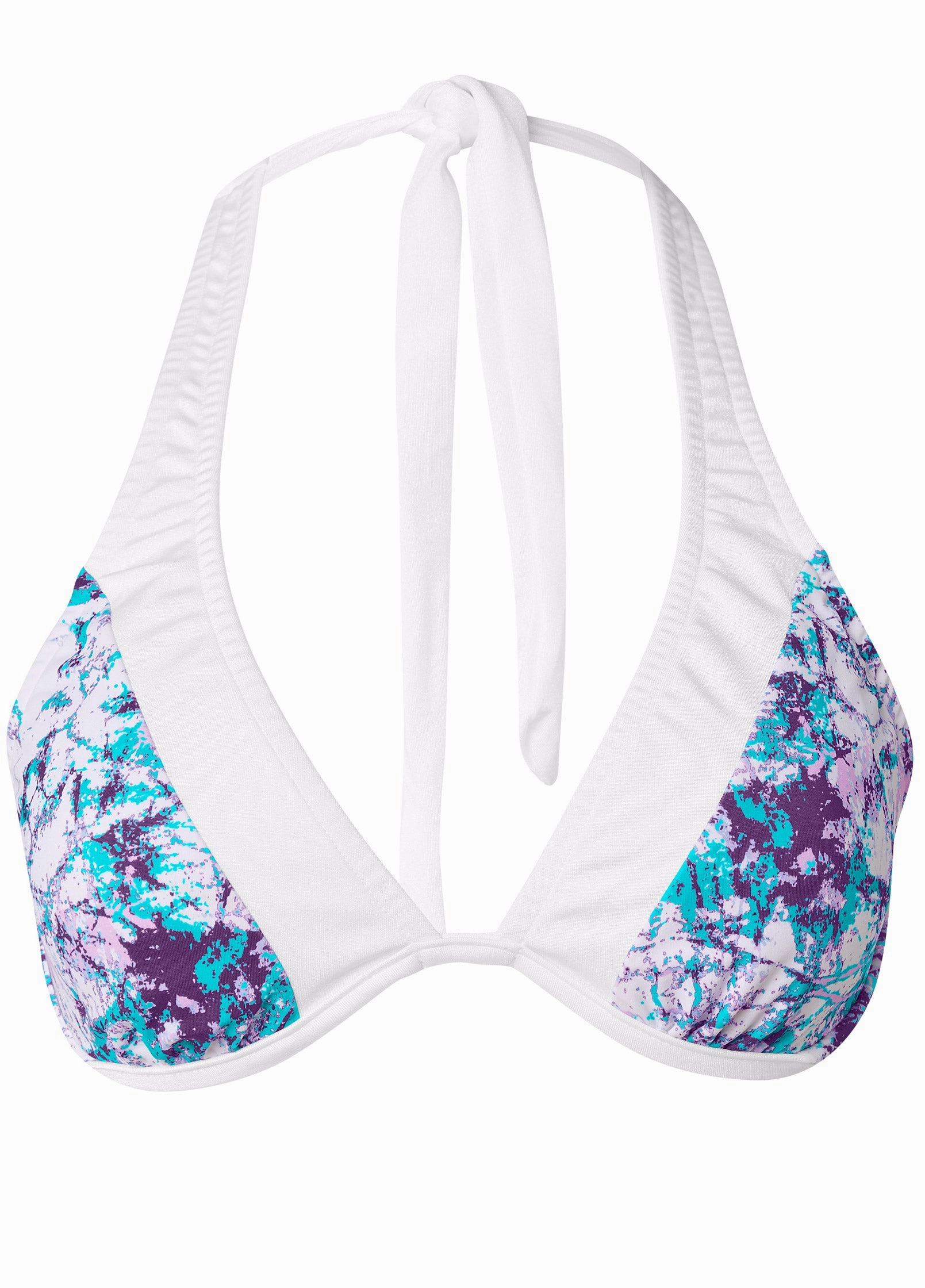 Belize Underwire Halter Top - Purple Marble