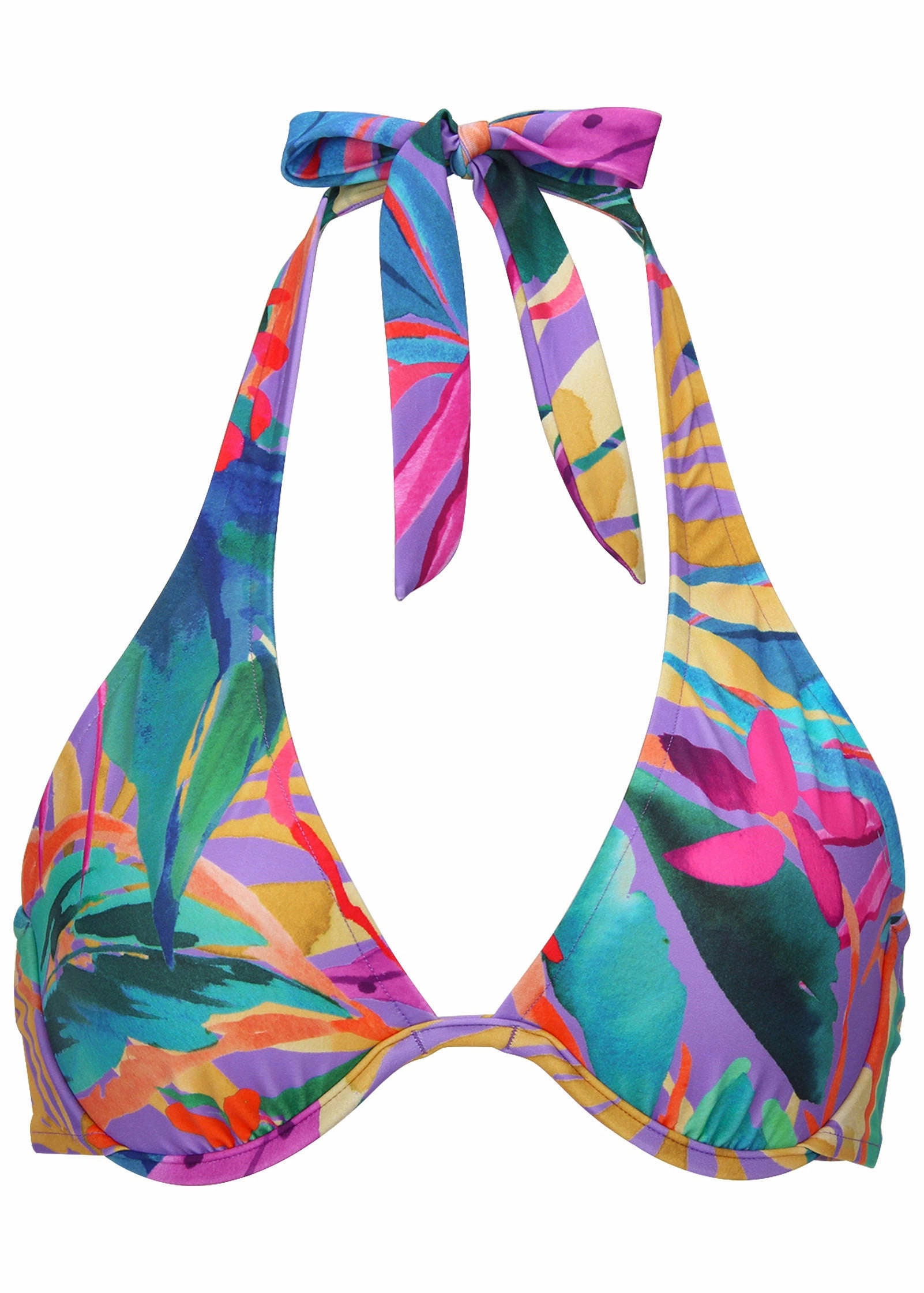 Belize Underwire Halter Top - Purple Paradise