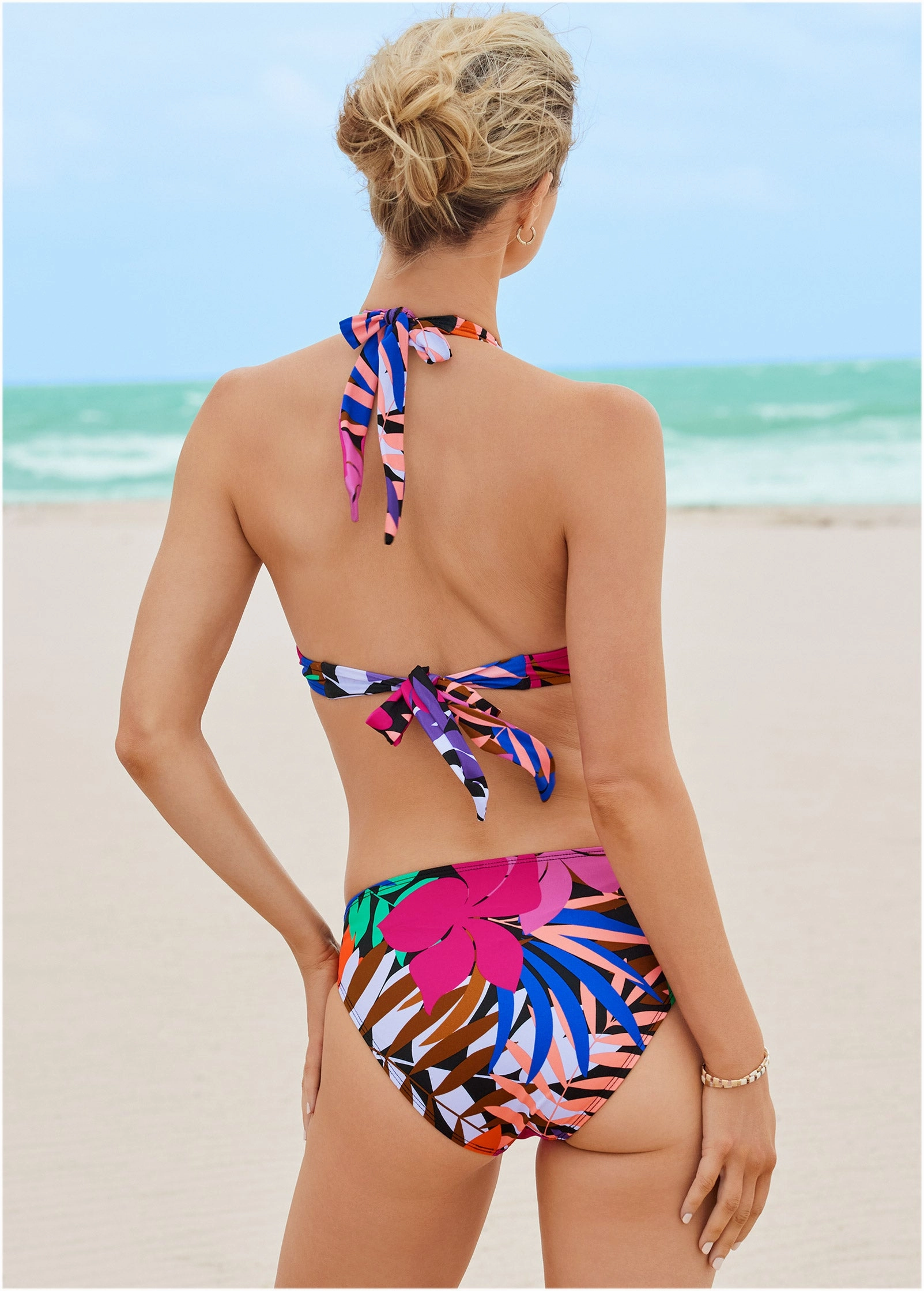 Belize Underwire Halter Top - Tropical Floral Small