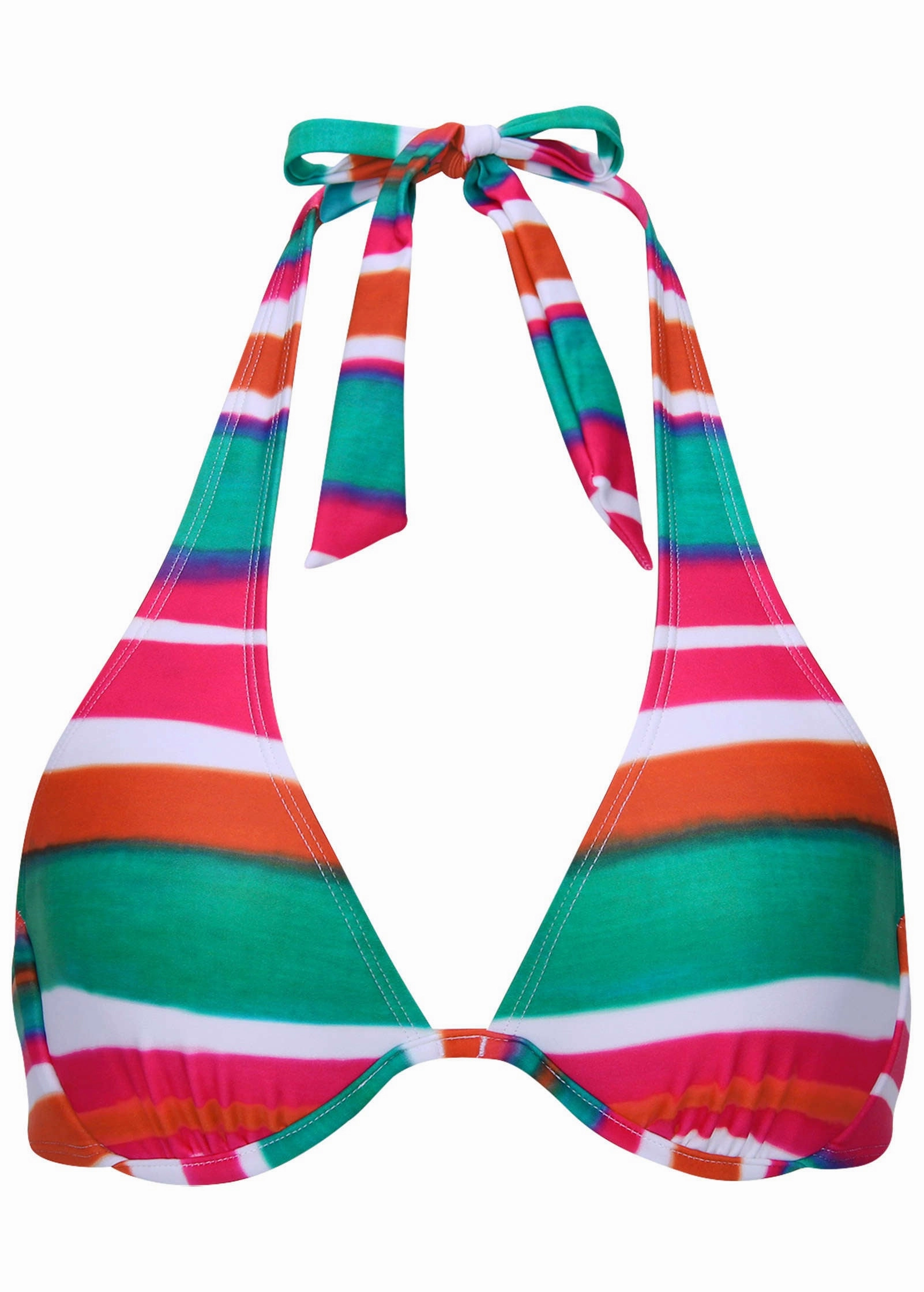 Belize Underwire Halter Top - Watercolor Stripe