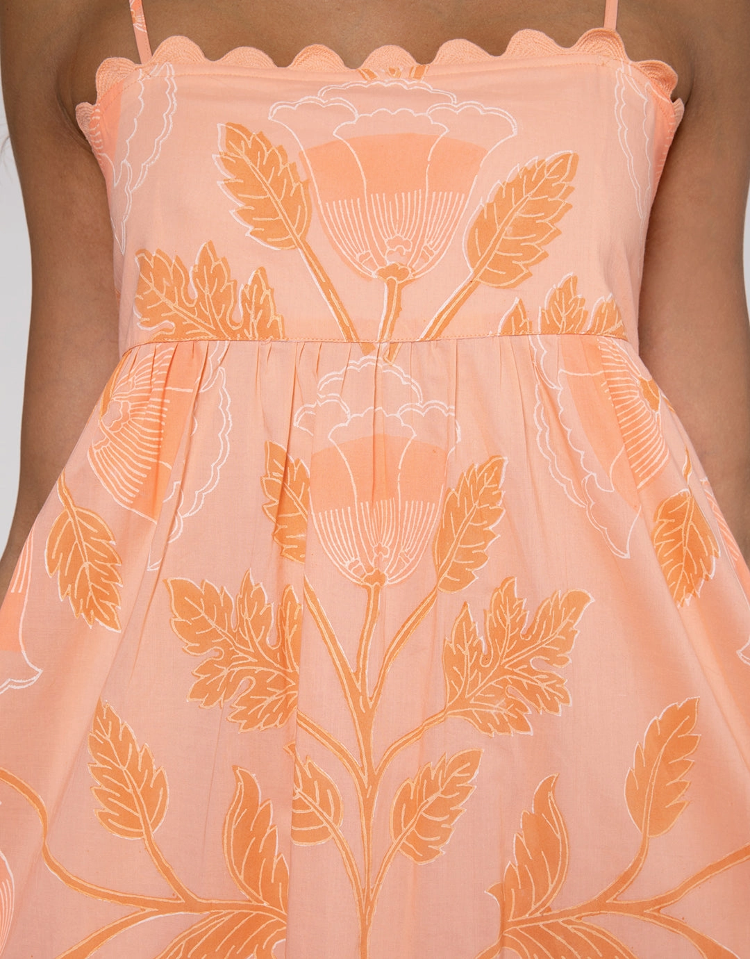 Bellflower Tie Back Midi Dress - Peach