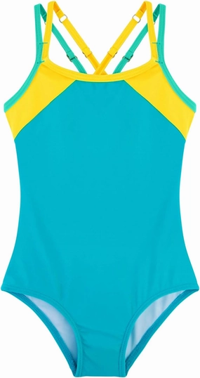 Belovance Girls Swimsuit One Piece Swimwear Adjustable Straps Back Cutout Athletic Sport Kids Tween Bathing Suit 5-14 Years