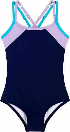Belovance Girls Swimsuit One Piece Swimwear Adjustable Straps Back Cutout Athletic Sport Kids Tween Bathing Suit 5-14 Years