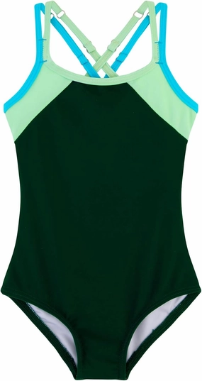Belovance Girls Swimsuit One Piece Swimwear Adjustable Straps Back Cutout Athletic Sport Kids Tween Bathing Suit 5-14 Years