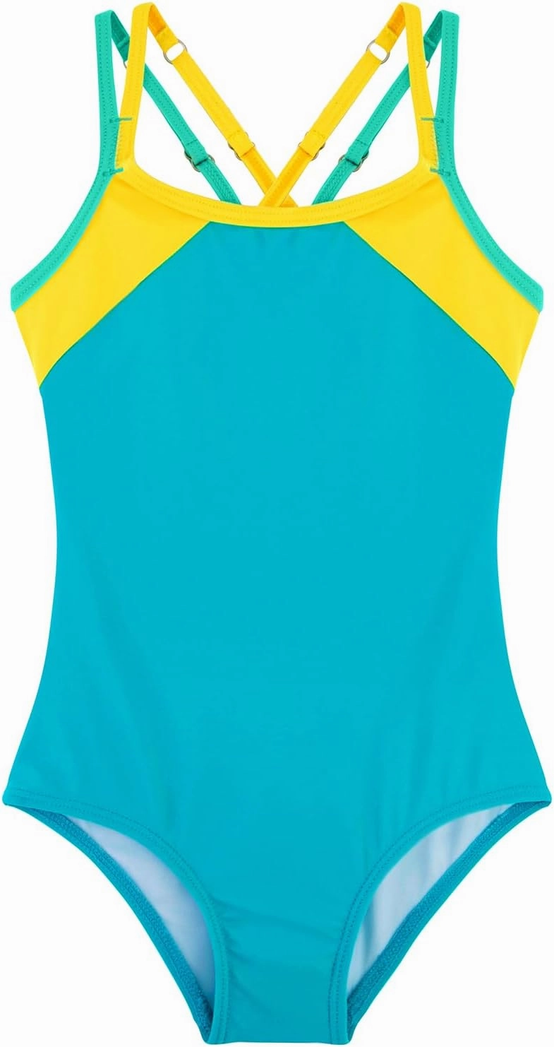 Belovance Girls Swimsuit One Piece Swimwear Adjustable Straps Back Cutout Athletic Sport Kids Tween Bathing Suit 5-14 Years