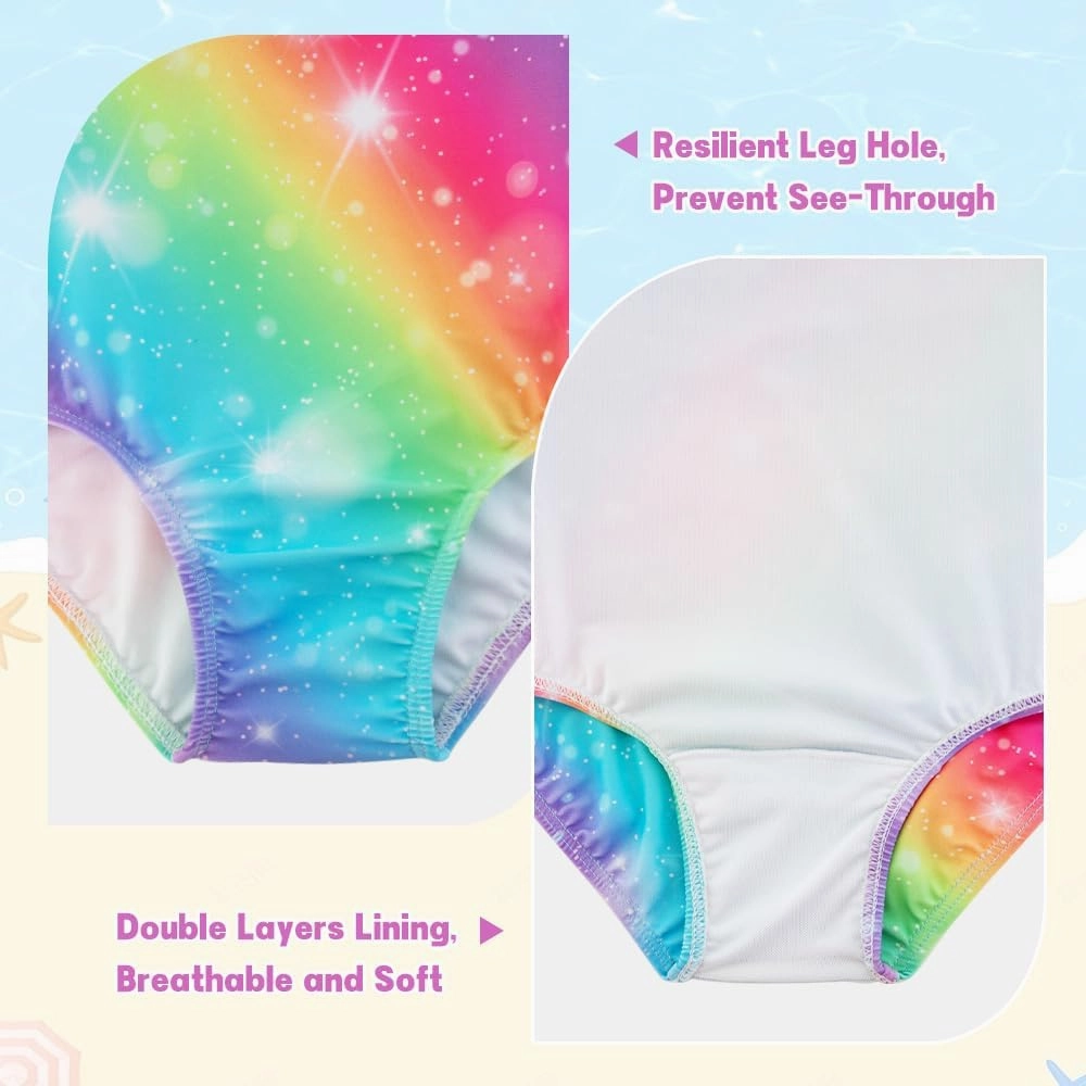 Belovance Girls Swimsuits One Piece Bathing Suit Crossback Straps Cute Toddler Kids Pool Beach Swimwear Quick Dry 4-12 Years