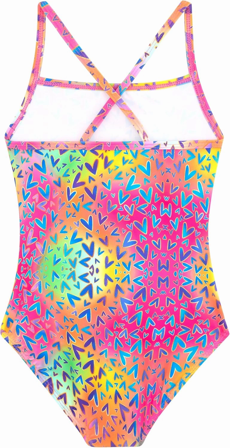 Belovance Girls Swimsuits One Piece Bathing Suit Crossback Straps Cute Toddler Kids Pool Beach Swimwear Quick Dry 4-12 Years