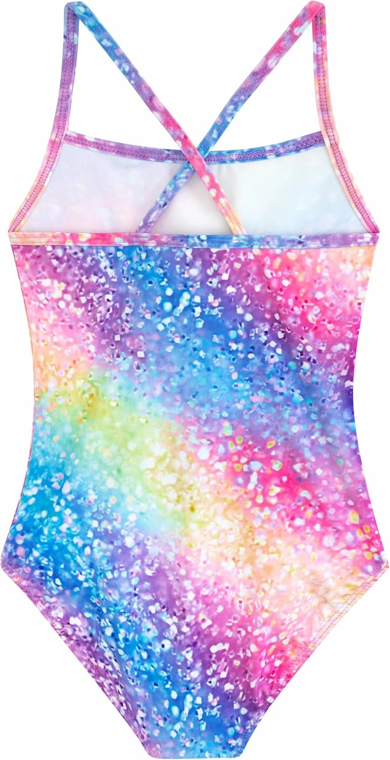 Belovance Girls Swimsuits One Piece Bathing Suit Crossback Straps Cute Toddler Kids Pool Beach Swimwear Quick Dry 4-12 Years