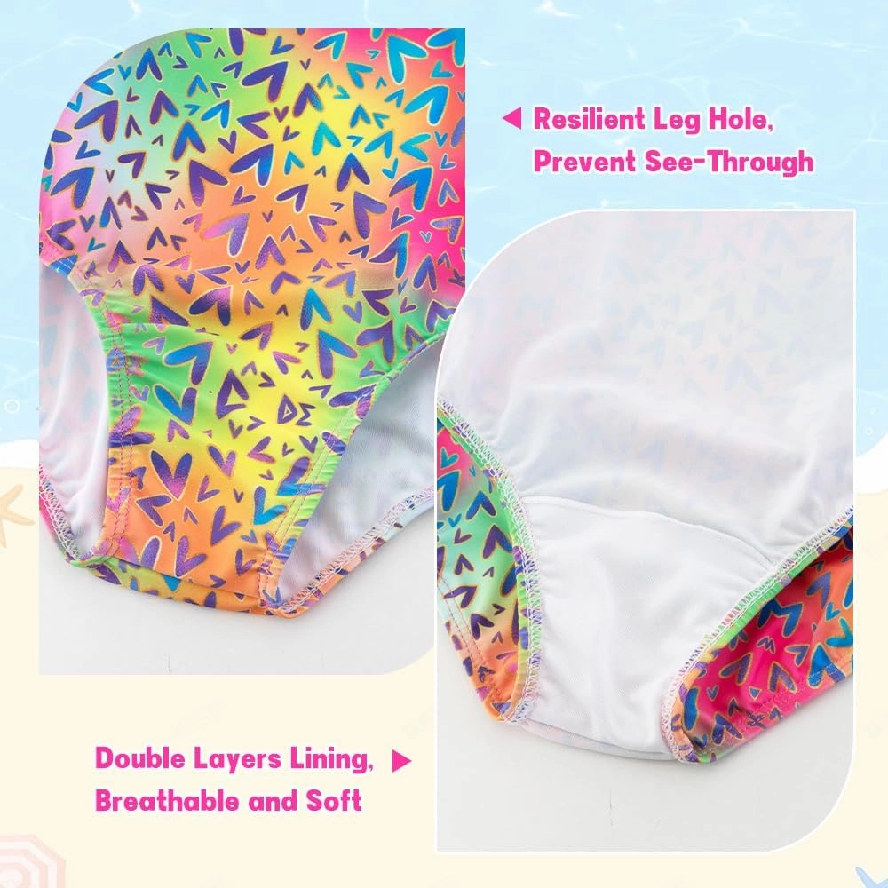 Belovance Girls Swimsuits One Piece Bathing Suit Crossback Straps Cute Toddler Kids Pool Beach Swimwear Quick Dry 4-12 Years