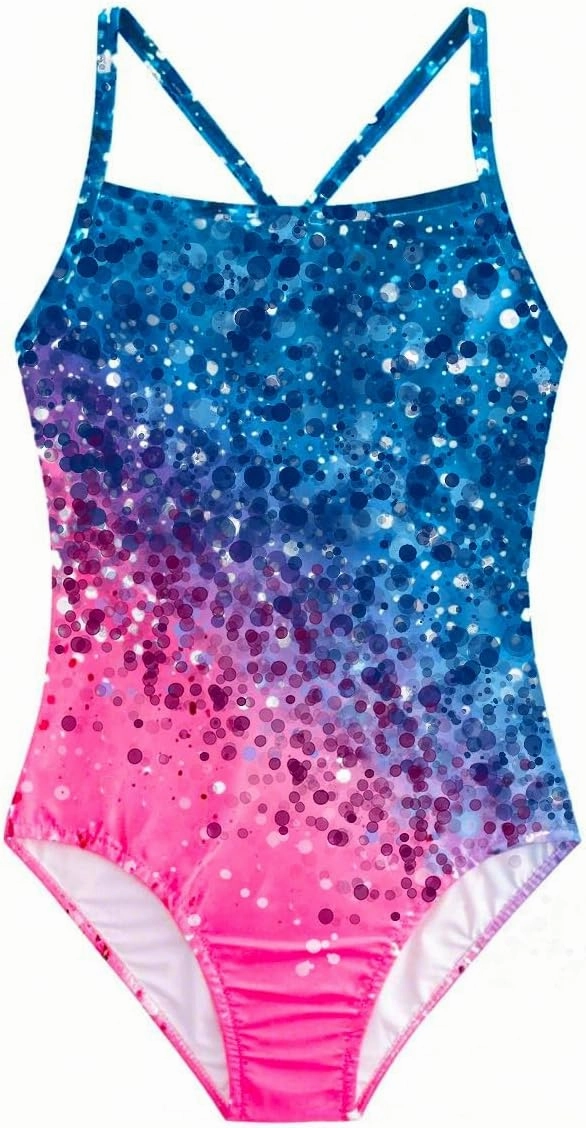 Belovance Girls Swimsuits One Piece Bathing Suit Crossback Straps Cute Toddler Kids Pool Beach Swimwear Quick Dry 4-12 Years