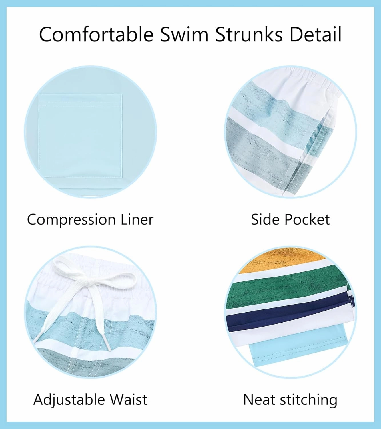 Belovecol Boys Swim Trunks with Compression Liner Anti-Chafe Swim Shorts Quick Dry UPF 50  Bathing Suits Swimwear 7-20T