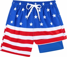 Belovecol Boys Swim Trunks with Compression Liner Anti-Chafe Swim Shorts Quick Dry UPF 50  Bathing Suits Swimwear 7-20T