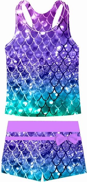 Belovecol Girls Swimsuits Two Piece Tankini Bathing Suits Boyshort Summer Beach Rash Guard Swimwear for 4-15T