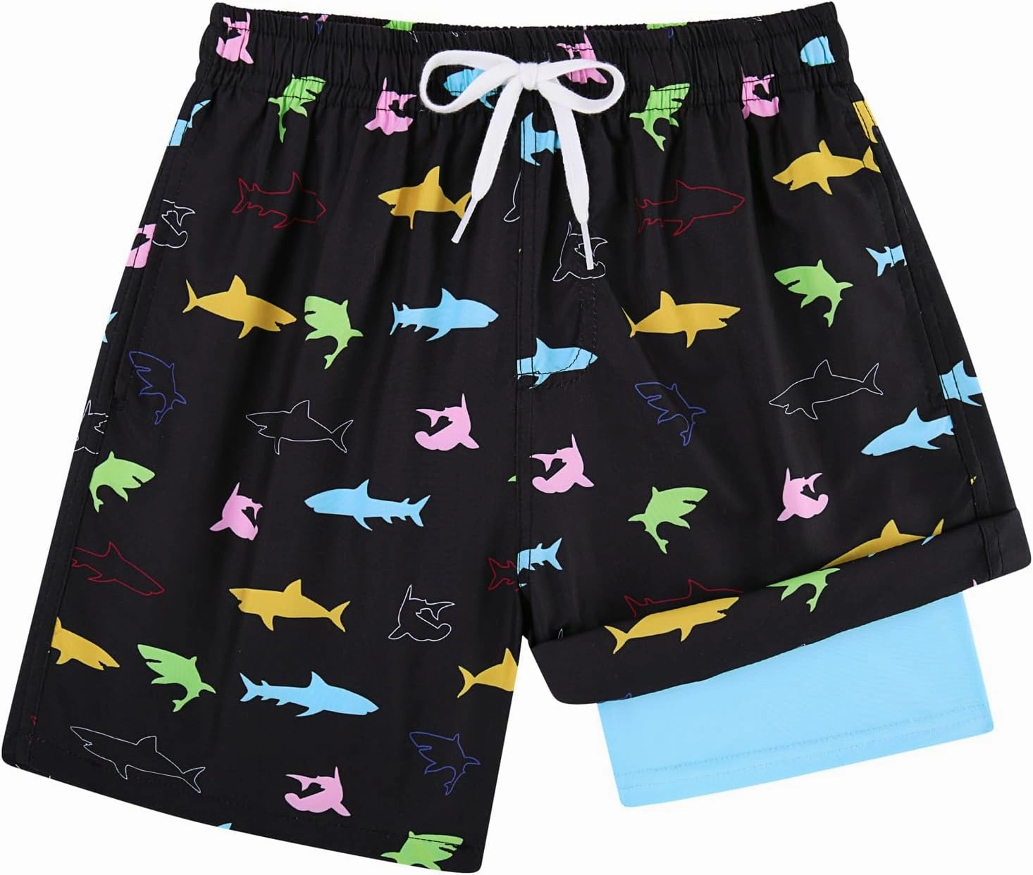 BFUSTYLE Boys Swim Trunks Kid Swim Short with Compression Liner Little Boys Bathing Suit