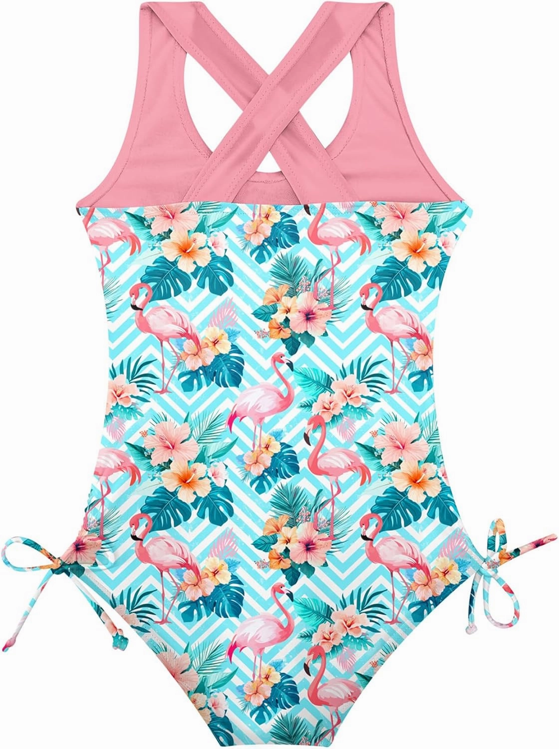 BFUSTYLE Girls One Piece Swimsuit Cute Striped Bathing Suit Hawaii Swimwear 4-13 Years