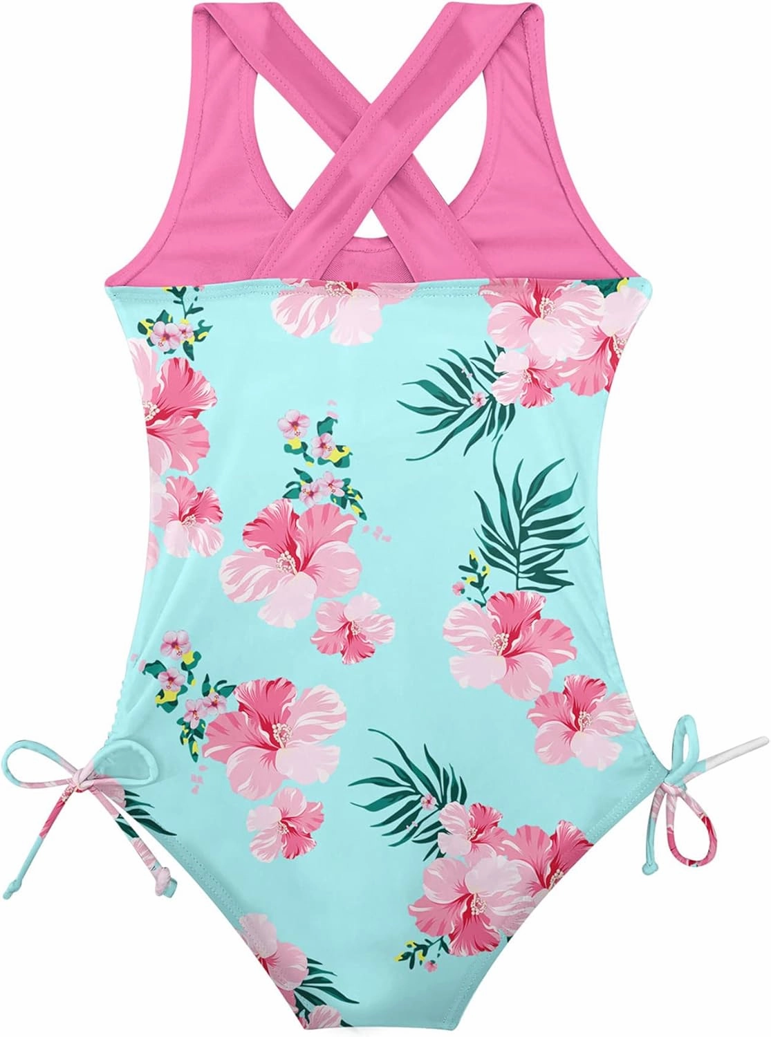 BFUSTYLE Girls One Piece Swimsuit Cute Striped Bathing Suit Hawaii Swimwear 4-13 Years