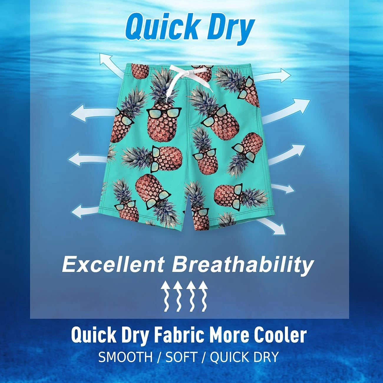 BFUSTYLE Kids Boys Swim Trunks Mesh Lining Water Resistant Beach Shorts 5-14 Years