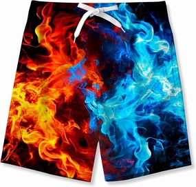 BFUSTYLE Kids Boys Swim Trunks Mesh Lining Water Resistant Beach Shorts 5-14 Years