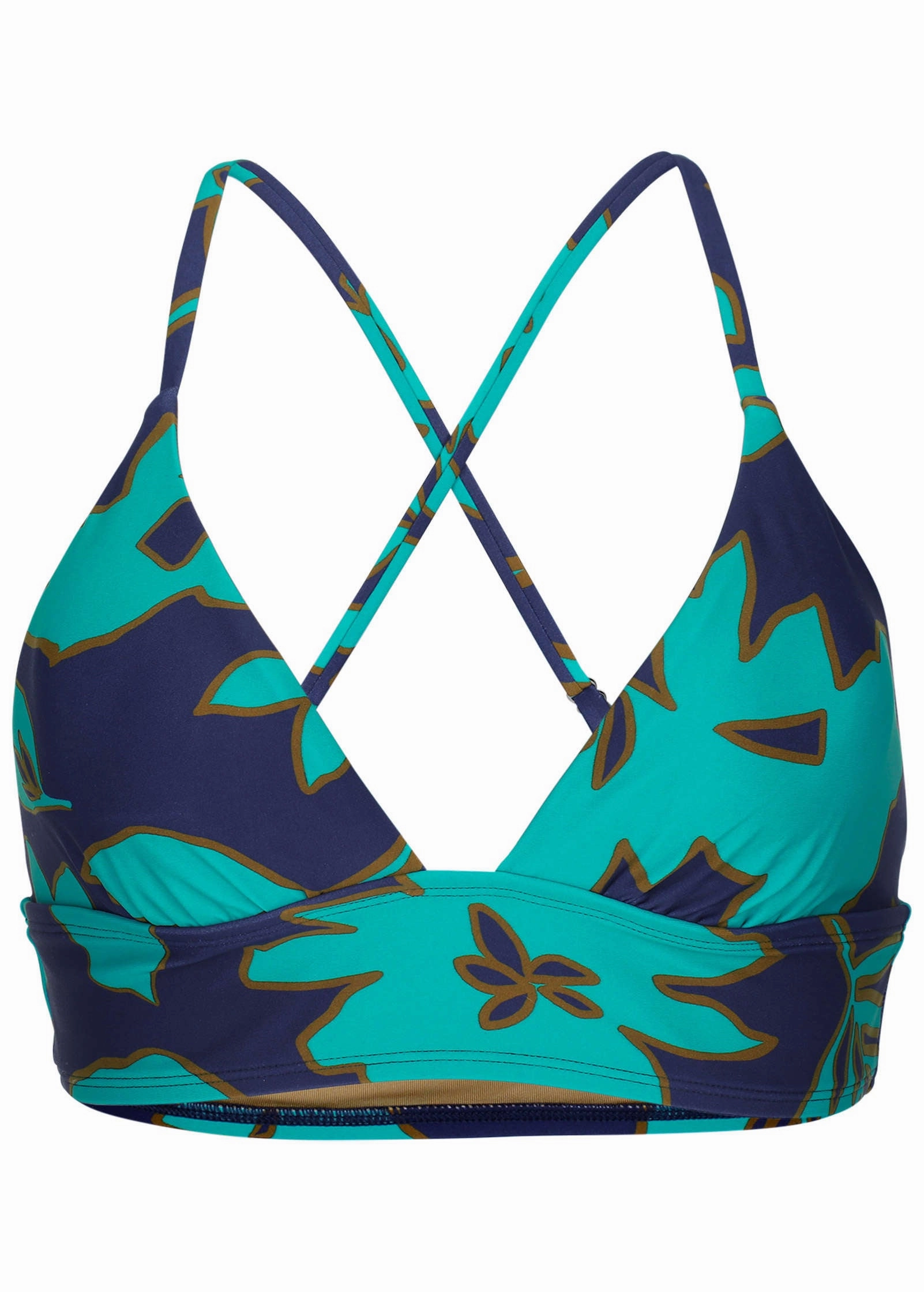 Bimini Long Line Top - Blue Block Floral