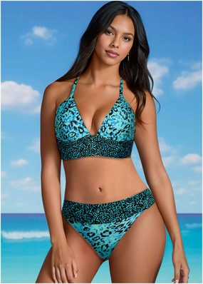 Bimini Long Line Top - Cool Leopard Combo
