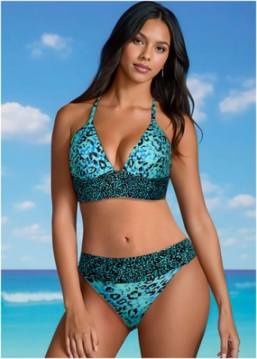 Bimini Long Line Top - Cool Leopard Combo