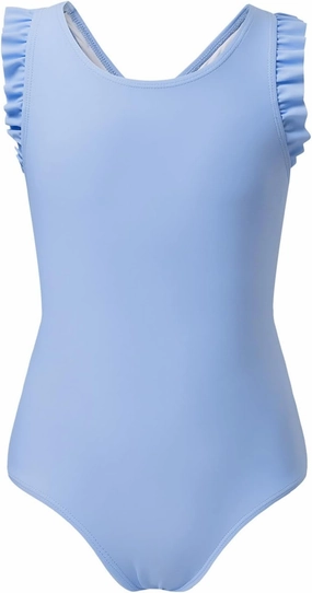 blibean Kid Girls Swimsuit One Piece Ruffle Sleeve Bathing Suits 6-15 Year