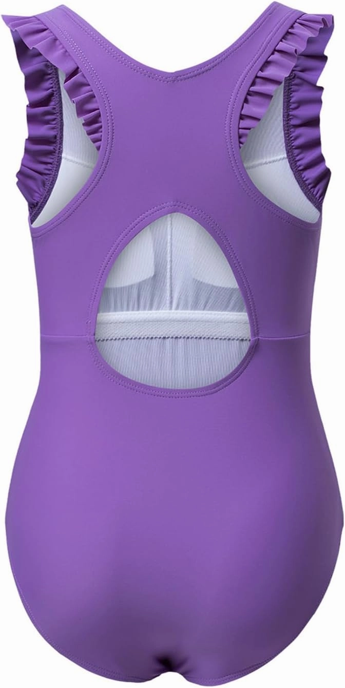 blibean Kid Girls Swimsuit One Piece Ruffle Sleeve Bathing Suits 6-15 Year