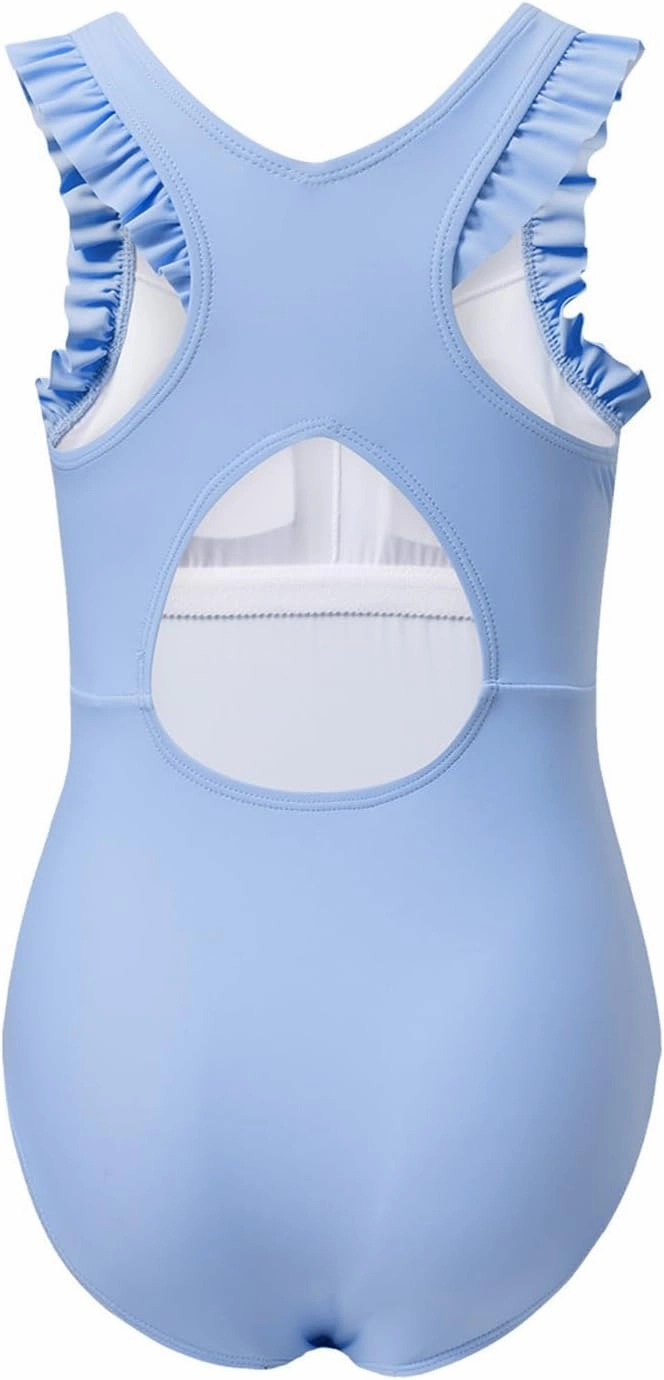 blibean Kid Girls Swimsuit One Piece Ruffle Sleeve Bathing Suits 6-15 Year