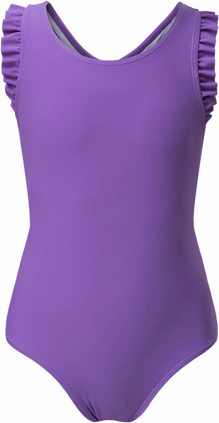 blibean Kid Girls Swimsuit One Piece Ruffle Sleeve Bathing Suits 6-15 Year