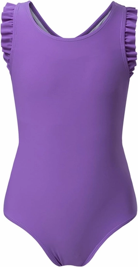 blibean Kid Girls Swimsuit One Piece Ruffle Sleeve Bathing Suits 6-15 Year