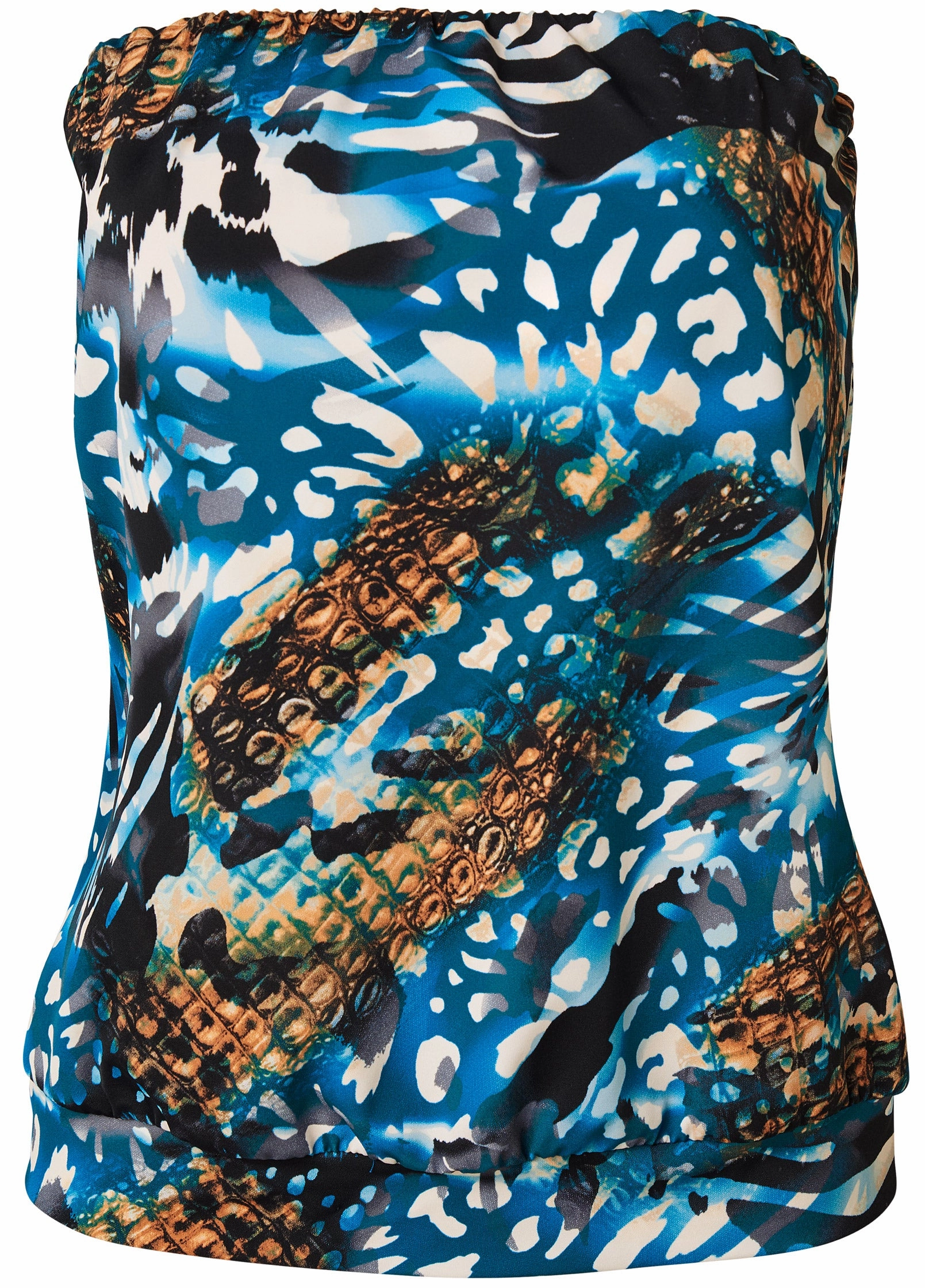 Blouson Bandeau Tankini Top - Safari Splash
