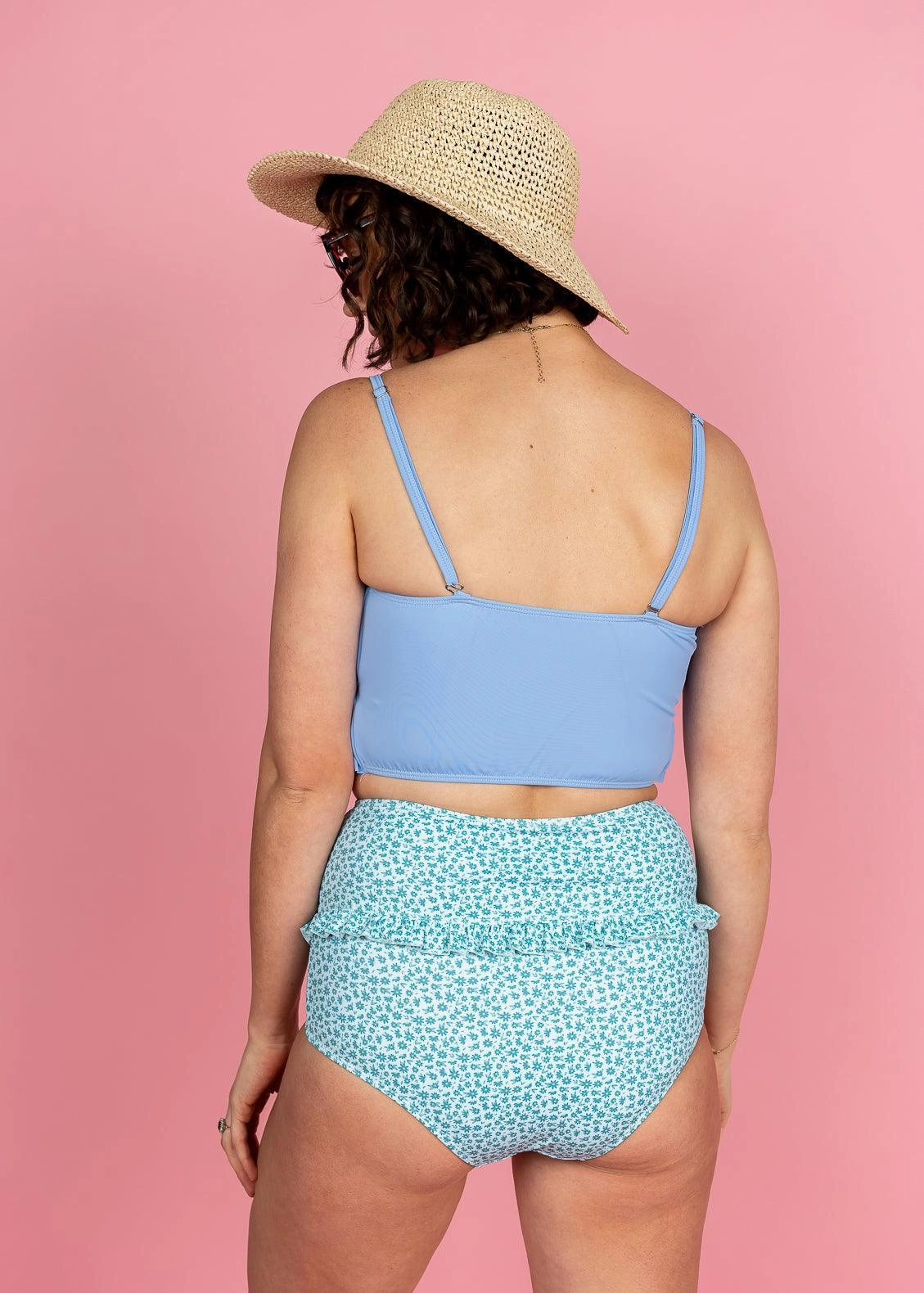 Blue Ditsy Floral | Mid-Ruffle Bottoms