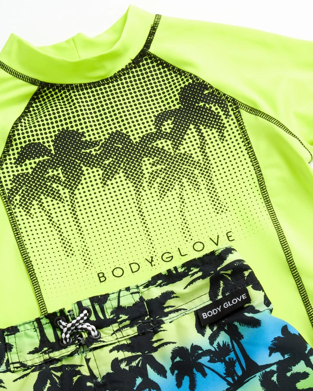 Body Glove Boys Swim Set - 2 Piece Boys Swim Trunks with Rash Guard UV Protection Swimsuit Kids Bathing Suits (Sizes 4-12)