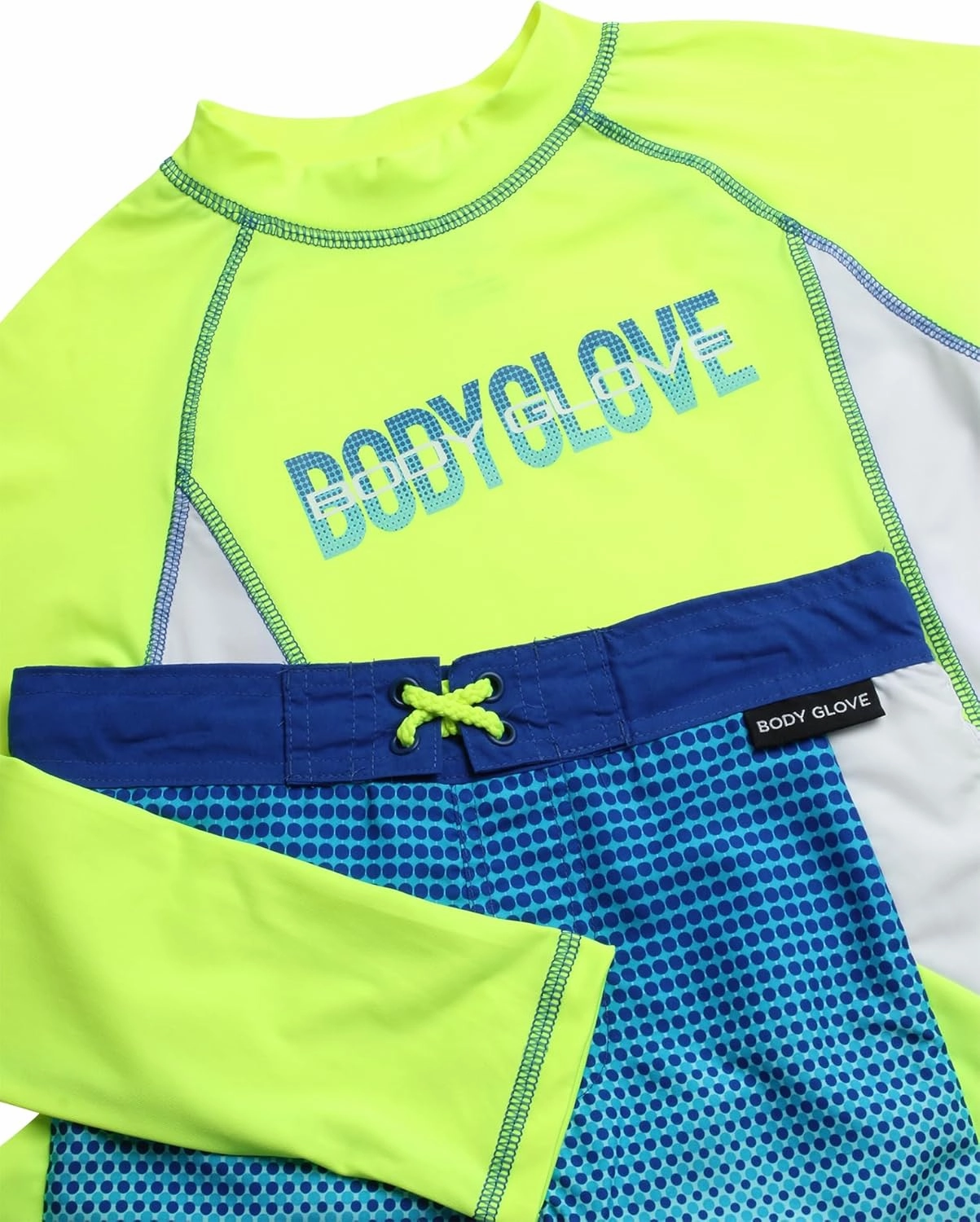 Body Glove Boys Swim Set - 2 Piece Boys Swim Trunks with Rash Guard UV Protection Swimsuit Kids Bathing Suits (Sizes 4-12)