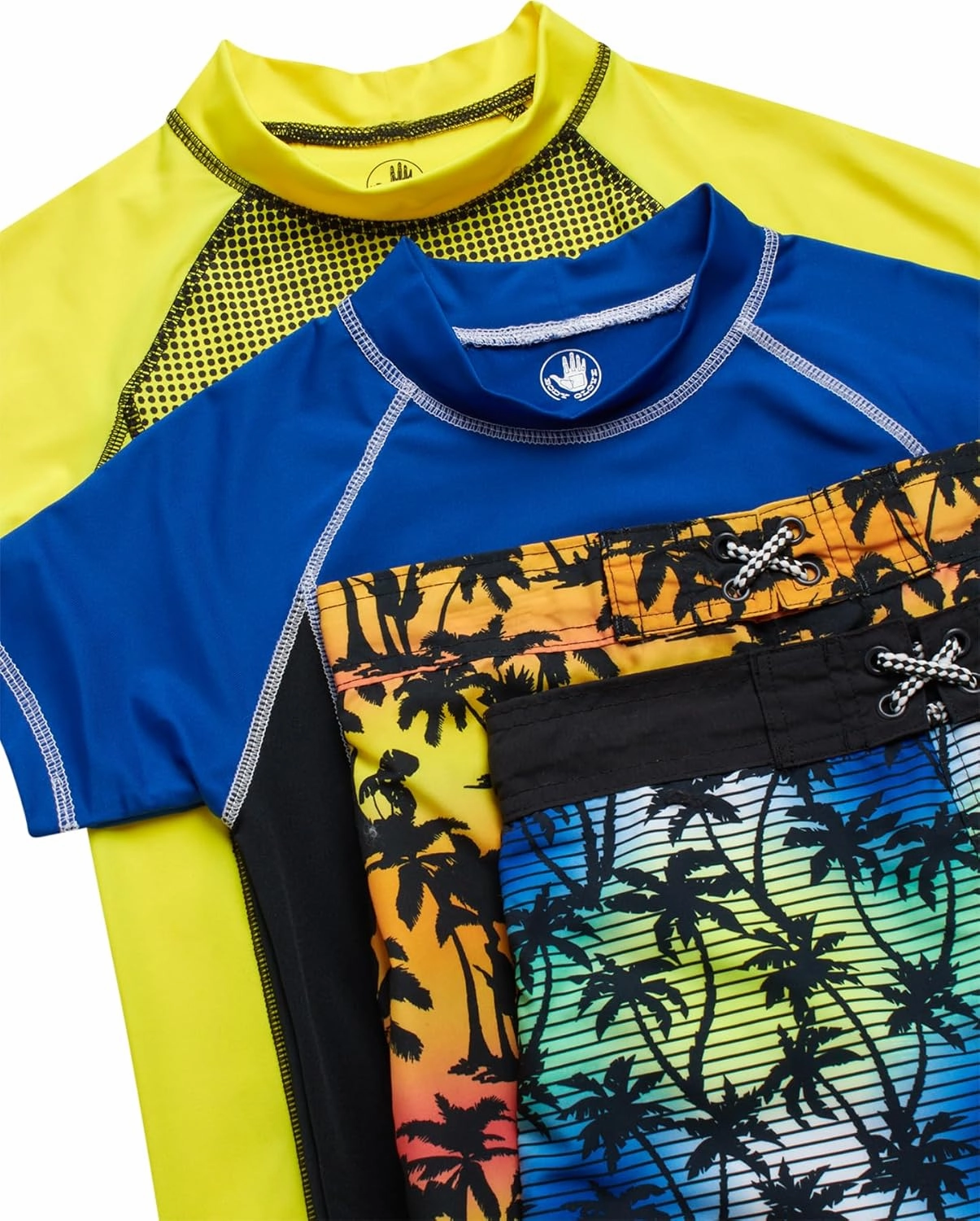Body Glove Boys Swim Set - 4 Piece UPF 50  Swim Trunks and Rash Guard for Boys Kids Swimwear Set (Sizes: 4-12)