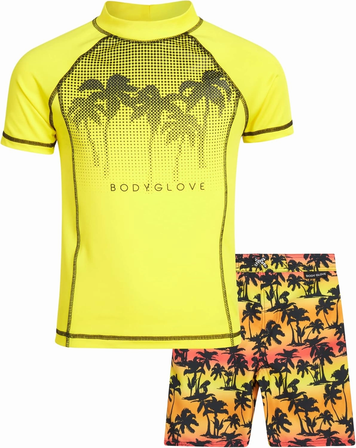 Body Glove Boys Swim Set - Boys Swim Trunks with Rash Guard UPF50  2 Piece Bathing Suits with Shorts Swimsuit Set (Size 4-12)