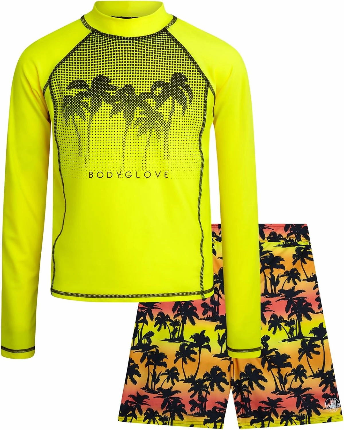 Body Glove Boys Swim Set - Boys Swim Trunks with Rash Guard UPF50  2 Piece Bathing Suits with Shorts Swimsuit Set (Size 4-12)