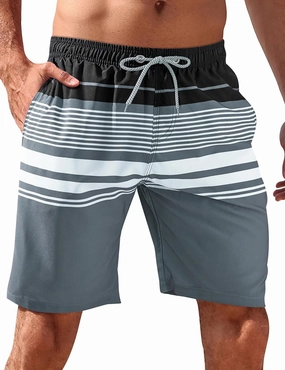 BOJIN Mens Swim Trunks 9" Quick Dry Stretch Swim Shorts Mesh Lining Bathing Suits Swimwear Beach Shorts with Pockets
