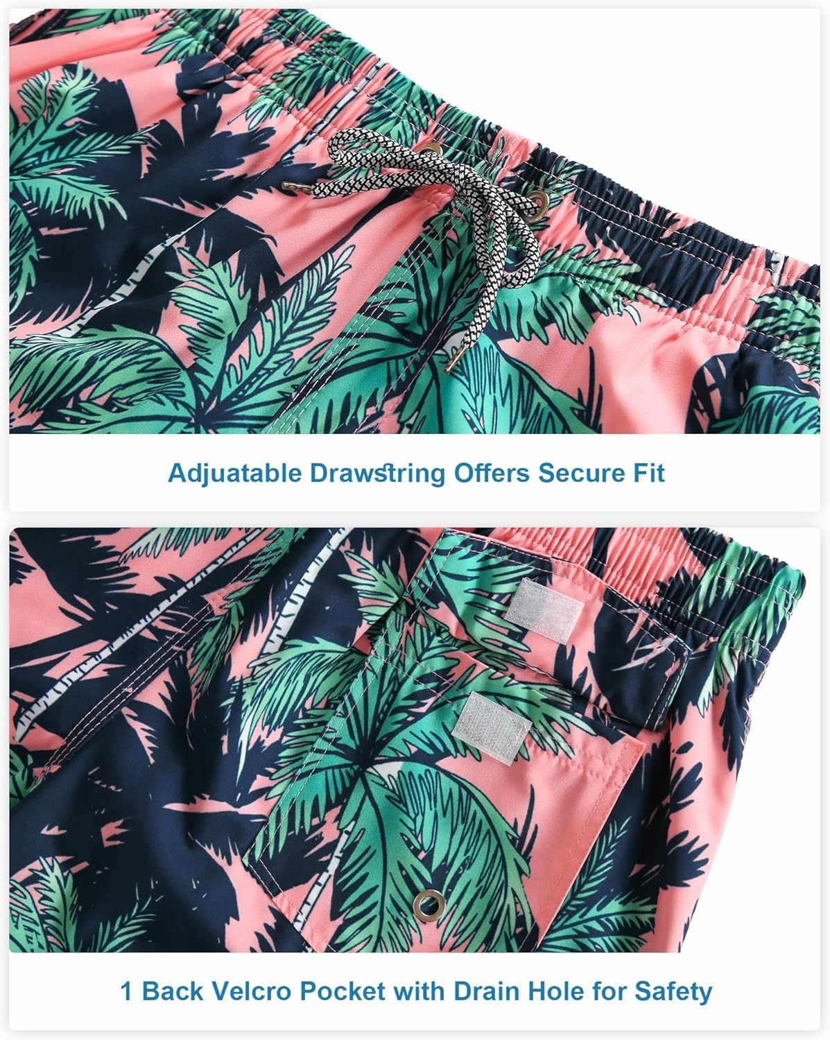 BOJIN Mens Swim Trunks 9" Quick Dry Stretch Swim Shorts Mesh Lining Bathing Suits Swimwear Beach Shorts with Pockets