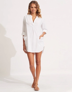 Boyfriend Beach Shirt - White