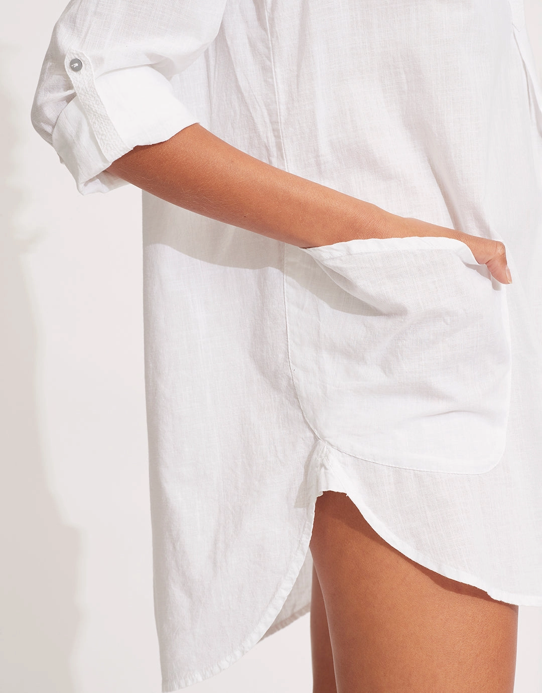 Boyfriend Beach Shirt - White