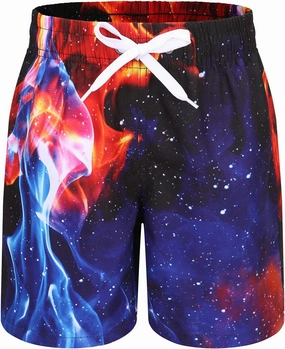 Boys Swim Shorts Beach Swim Trunks for Boys Kids Drawstring Board Shorts Quick Dry Swimwear