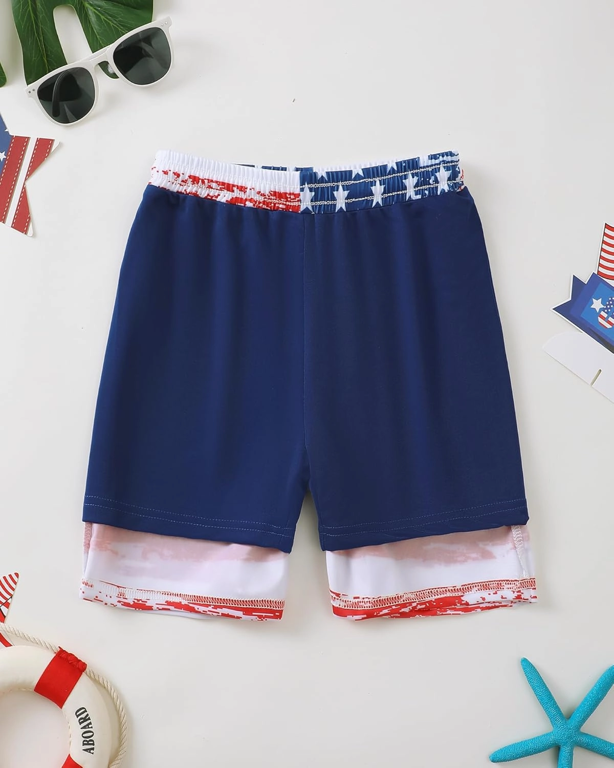 Boys Swim Trunks 2-16 Years Compression Liner Swimsuit Shorts fo Kids Quick-Dry Stretch Swimwear (Includes Swim Cap)