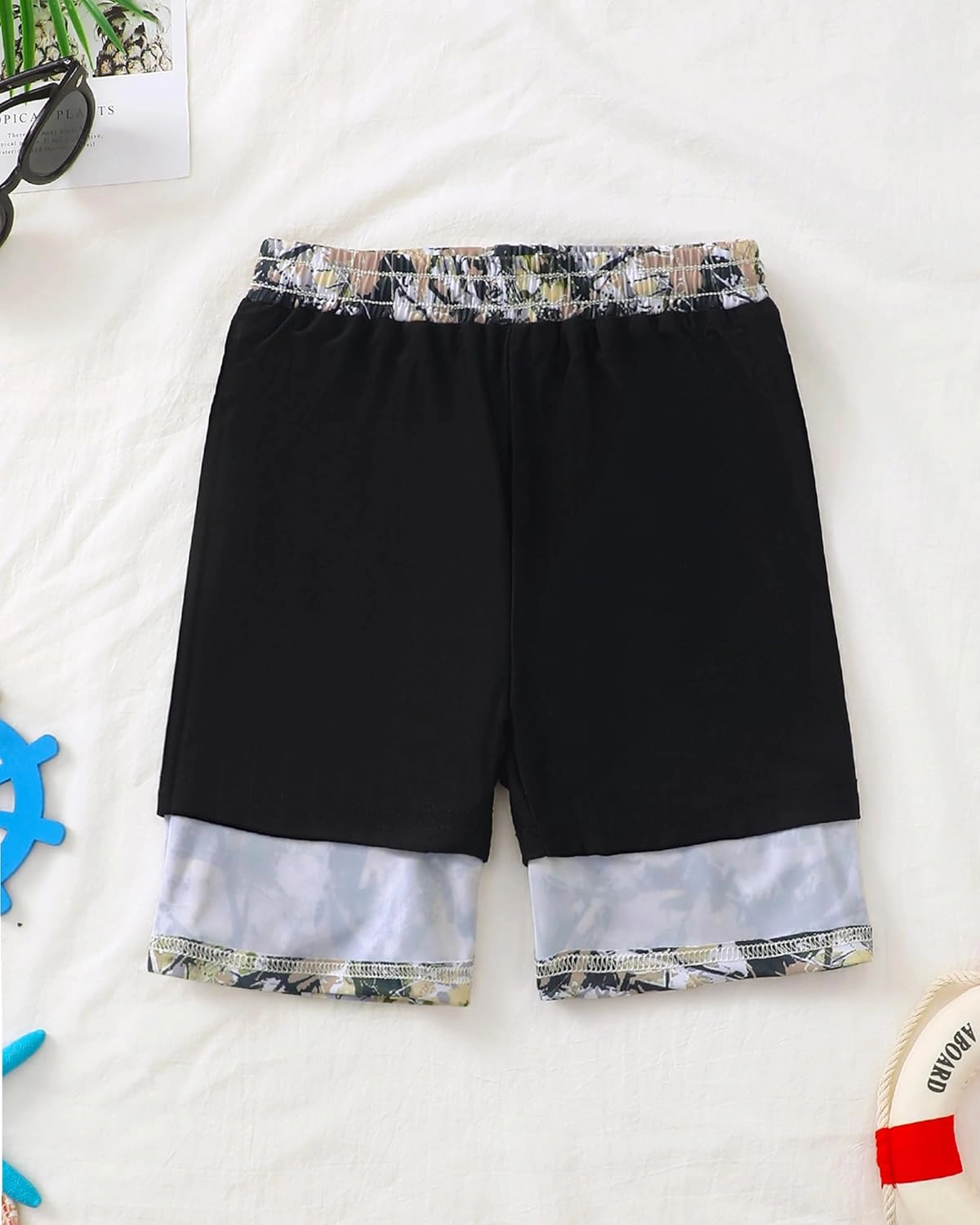 Boys Swim Trunks 2-16 Years Compression Liner Swimsuit Shorts fo Kids Quick-Dry Stretch Swimwear (Includes Swim Cap)