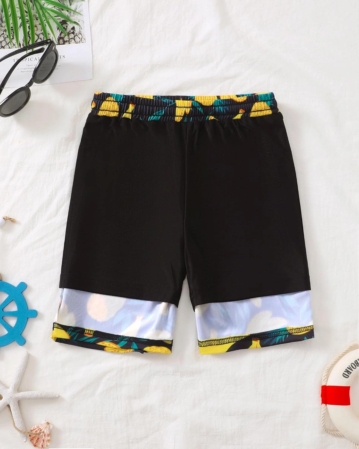 Boys Swim Trunks 2-16 Years Compression Liner Swimsuit Shorts fo Kids Quick-Dry Stretch Swimwear (Includes Swim Cap)
