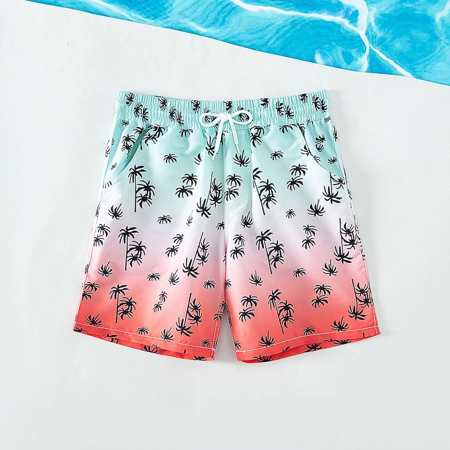Boys Swim Trunks Baggy Lightweight Breathable Quick Dry Casual Board Shorts Drawstring Elastic Waist Trendy Swimwear