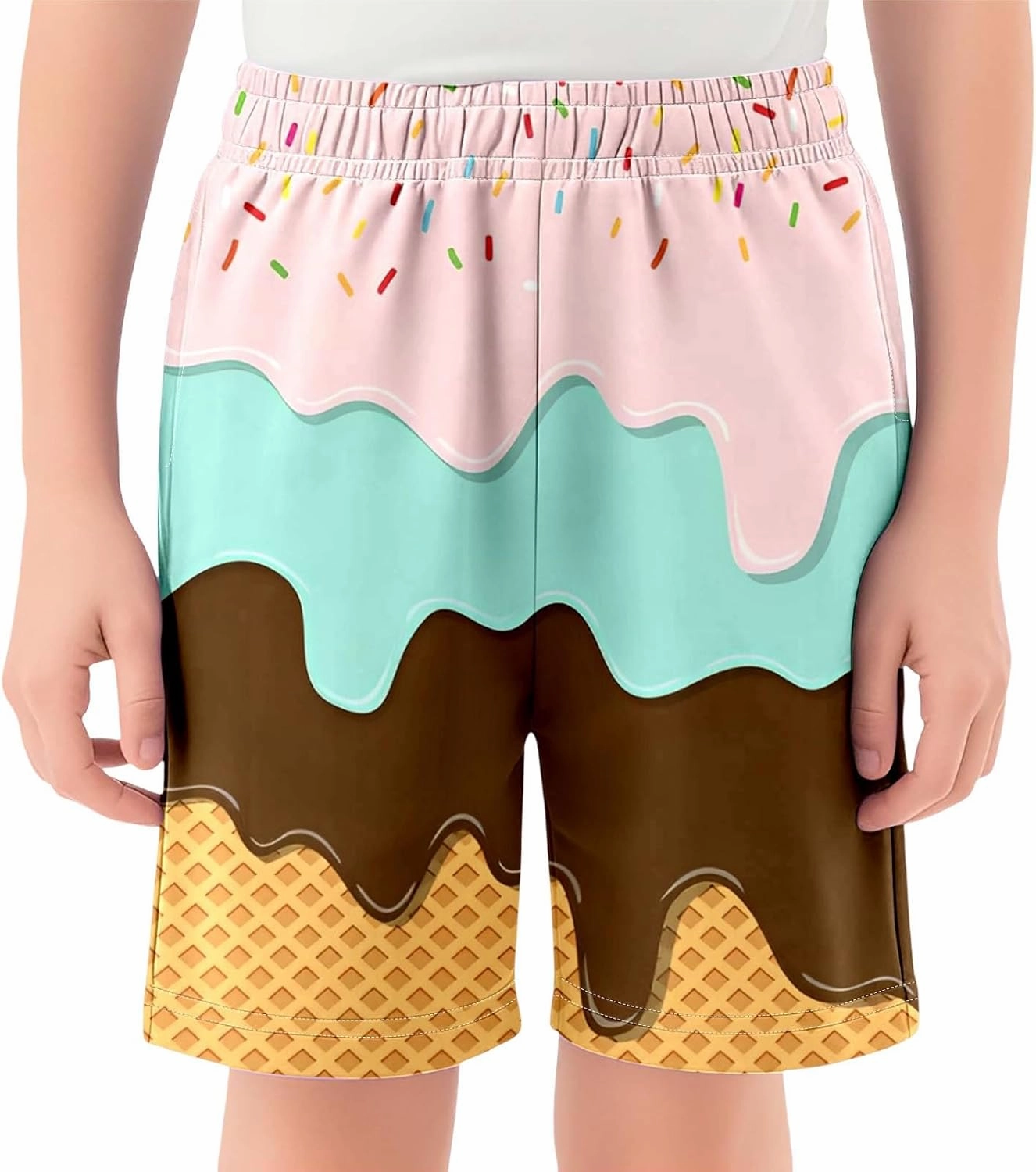 Boys Swim Trunks Baggy Lightweight Breathable Quick Dry Casual Board Shorts Drawstring Elastic Waist Trendy Swimwear